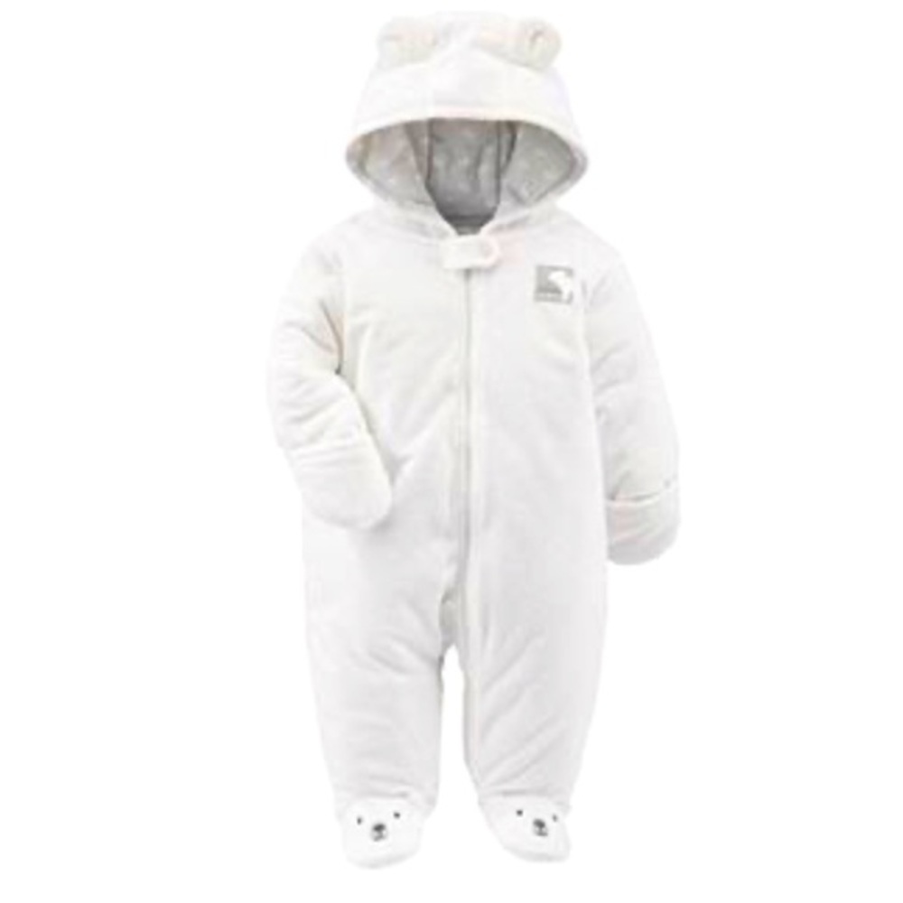 EUC- Simple Joys By Carters Unisex Babies Fleece Footed Jumpsuit Pram, Newborn